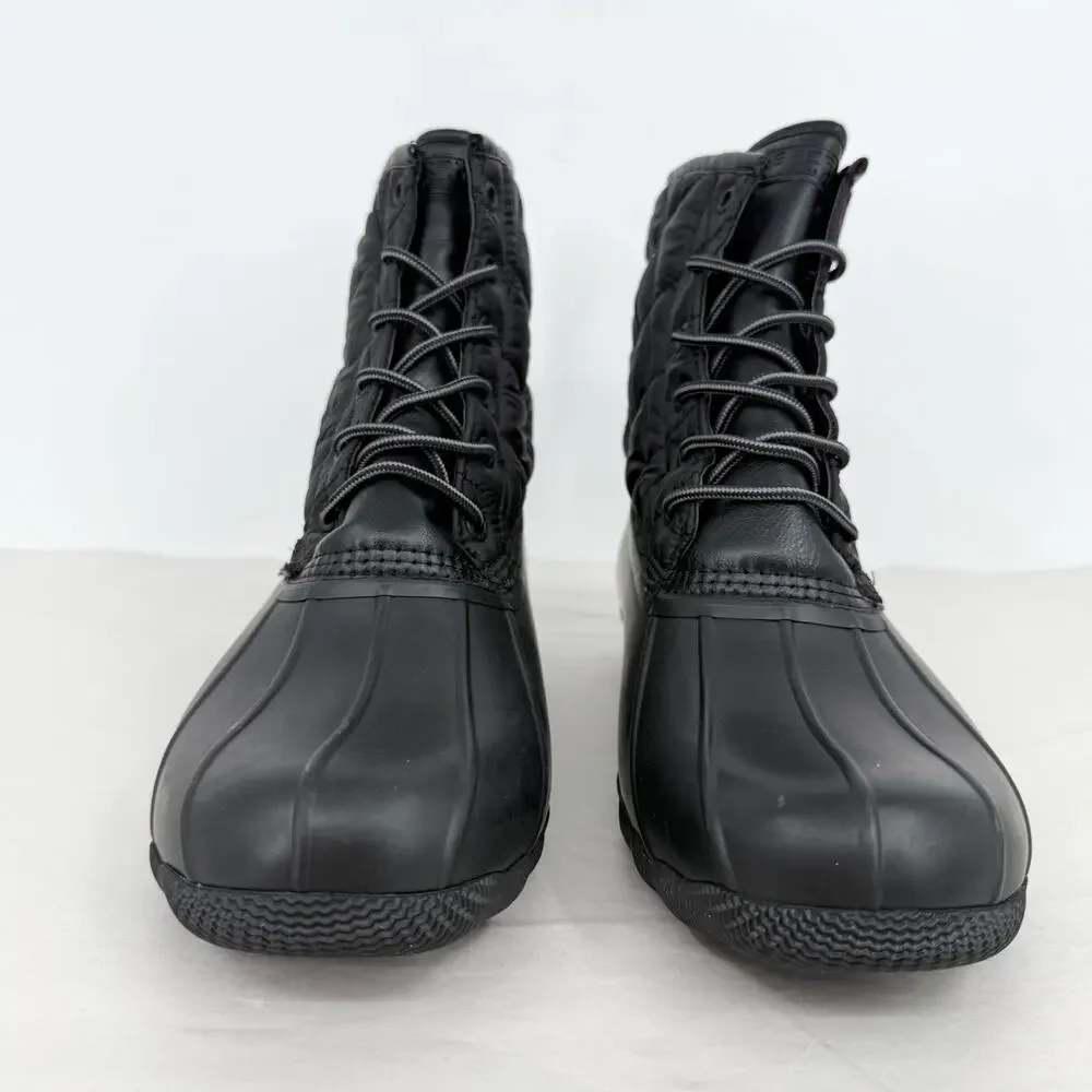 SPERRY Mens Saltwater Quilted Duck Rain Boots US 12 Black Water Resistant NWOB